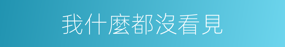 我什麼都沒看見的同義詞