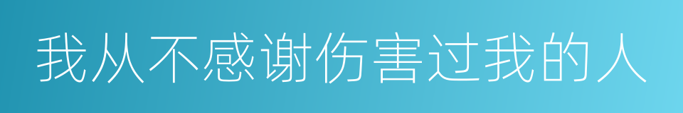 我从不感谢伤害过我的人的同义词