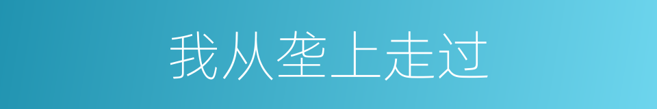 我从垄上走过的同义词