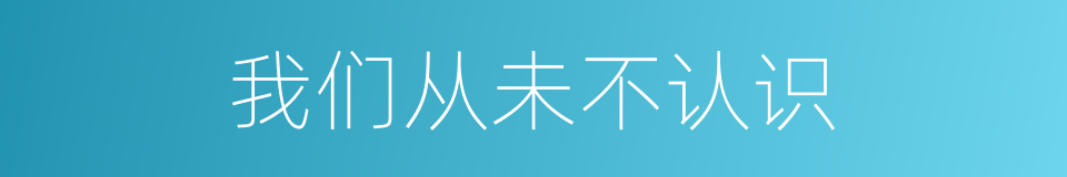 我们从未不认识的同义词