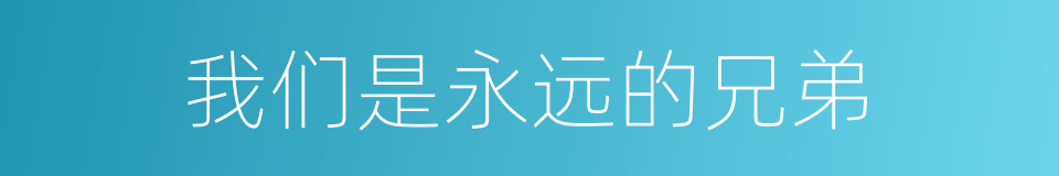 我们是永远的兄弟的同义词