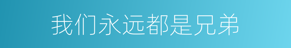 我们永远都是兄弟的同义词