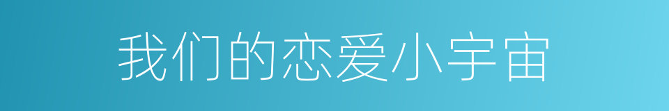 我们的恋爱小宇宙的同义词