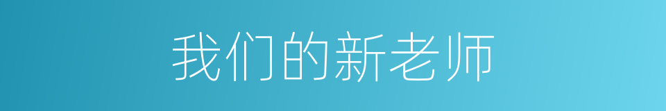 我们的新老师的同义词