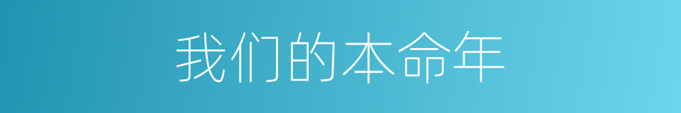 我们的本命年的同义词