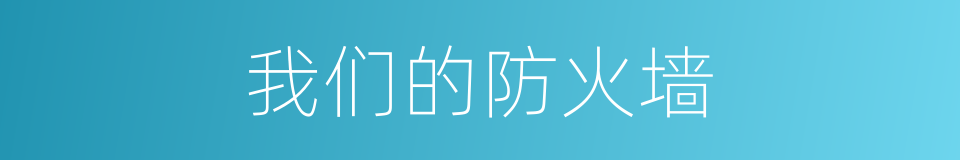 我们的防火墙的同义词
