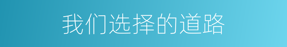 我们选择的道路的同义词