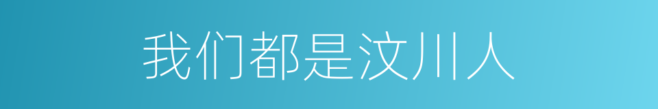 我们都是汶川人的同义词