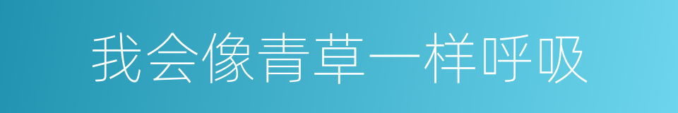 我会像青草一样呼吸的同义词