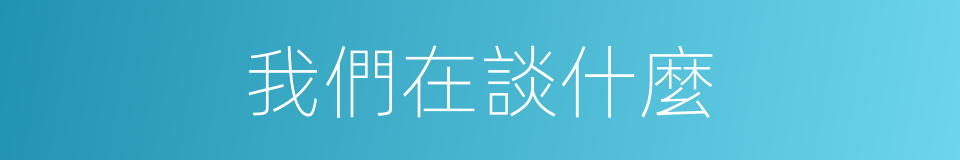 我們在談什麼的同義詞