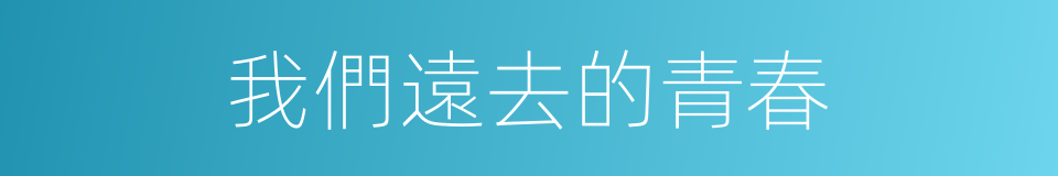我們遠去的青春的同義詞