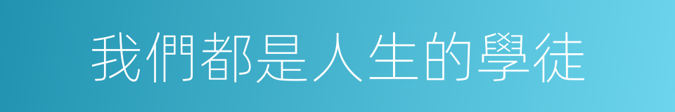 我們都是人生的學徒的同義詞