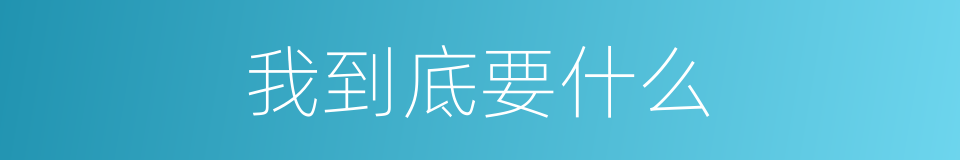 我到底要什么的同义词