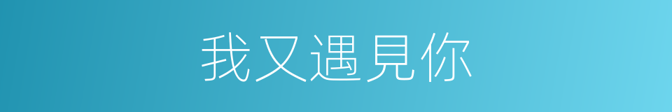我又遇見你的同義詞