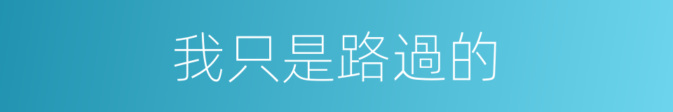 我只是路過的的同義詞