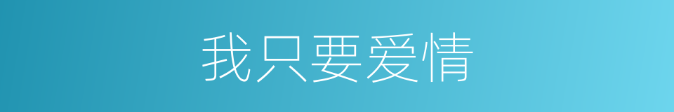我只要爱情的同义词