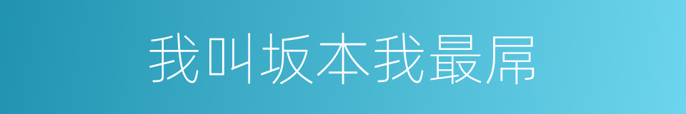 我叫坂本我最屌的同义词