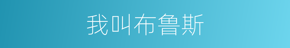 我叫布鲁斯的同义词