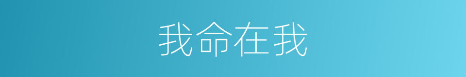 我命在我的意思