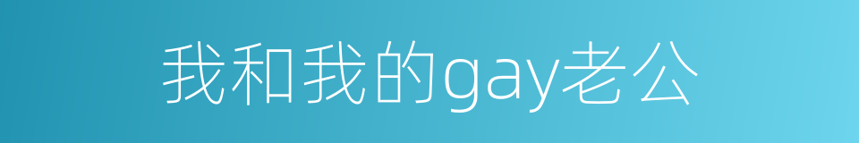 我和我的gay老公的同义词
