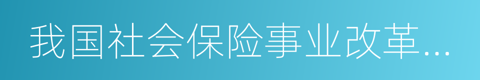 我国社会保险事业改革发展成就举世瞩目的同义词