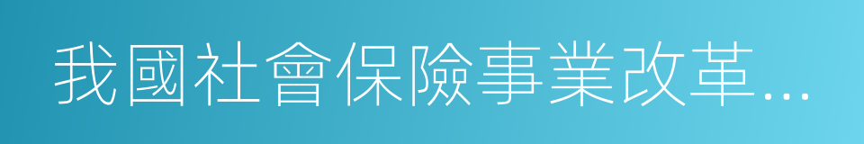 我國社會保險事業改革發展成就舉世矚目的同義詞