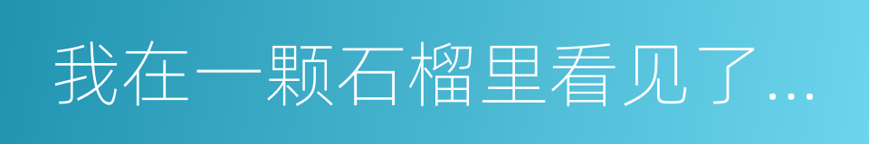 我在一颗石榴里看见了我的祖国的同义词