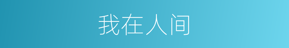 我在人间的同义词