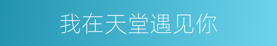我在天堂遇见你的同义词