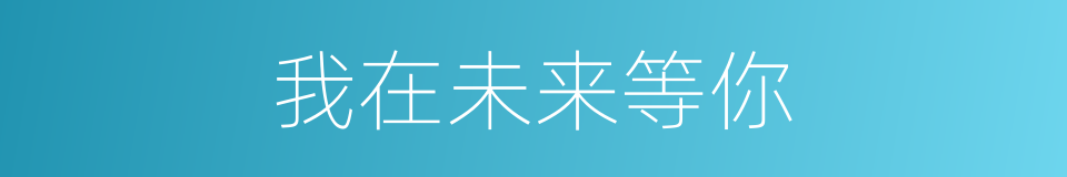 我在未来等你的同义词