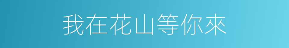 我在花山等你來的同義詞