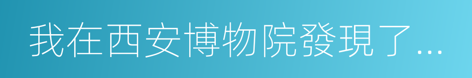 我在西安博物院發現了幾處錯誤的同義詞