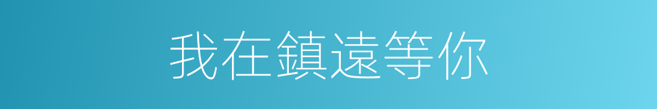 我在鎮遠等你的同義詞