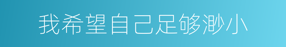 我希望自己足够渺小的同义词