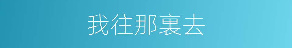 我往那裏去的同義詞