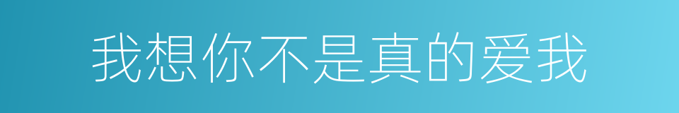 我想你不是真的爱我的同义词