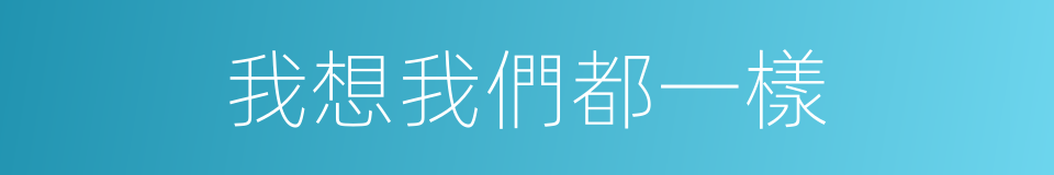 我想我們都一樣的同義詞