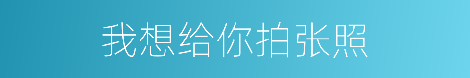 我想给你拍张照的同义词
