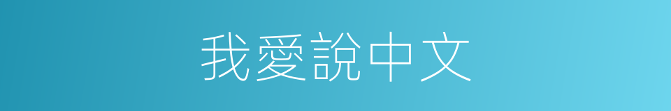 我愛說中文的同義詞