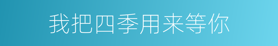 我把四季用来等你的同义词