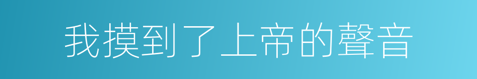 我摸到了上帝的聲音的同義詞