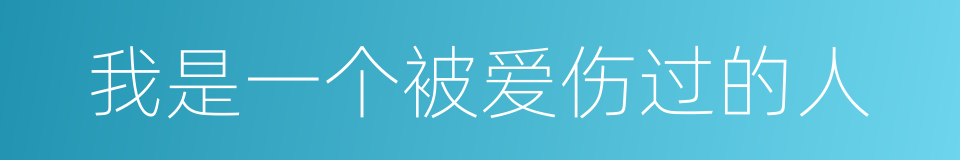 我是一个被爱伤过的人的同义词