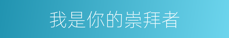 我是你的崇拜者的同义词