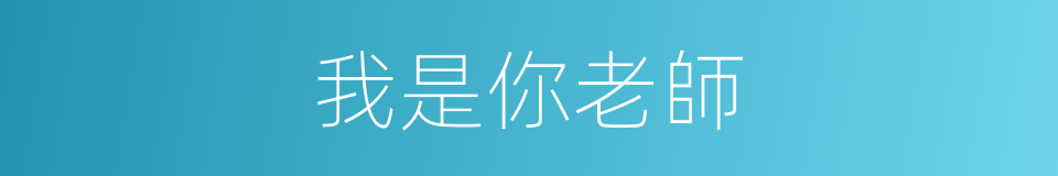 我是你老師的同義詞