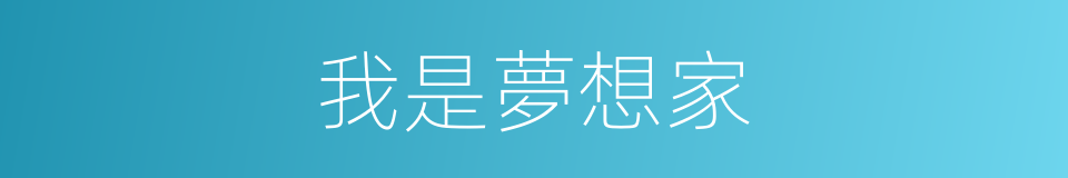 我是夢想家的同義詞