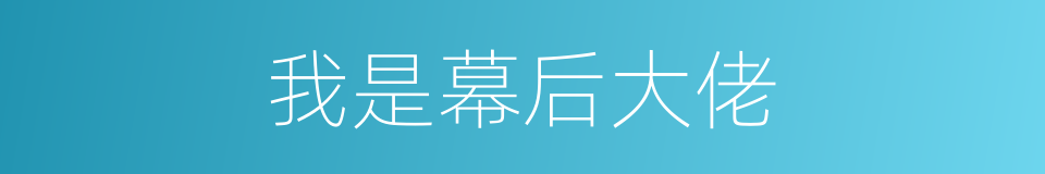 我是幕后大佬的同义词