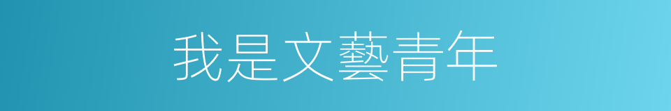 我是文藝青年的同義詞