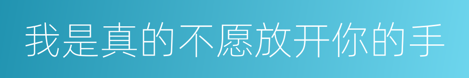 我是真的不愿放开你的手的同义词