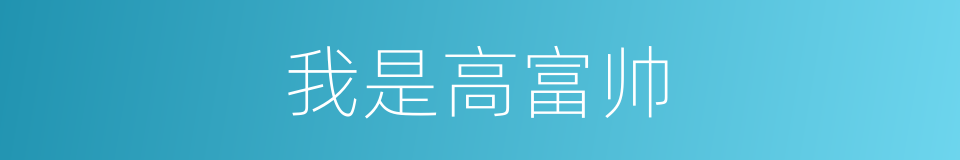 我是高富帅的同义词