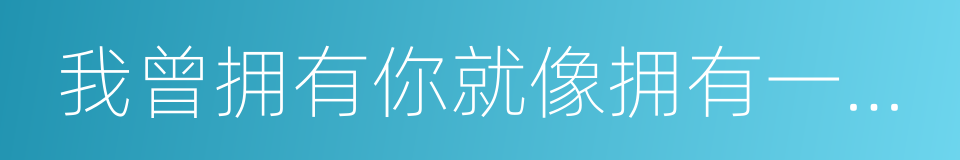 我曾拥有你就像拥有一颗星的同义词
